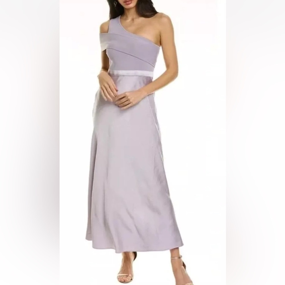 Ted Baker Ivena Mixed MediaOne-Shoulder Dress,TB6=USA14,new,Lilac,viscose blend - Picture 1 of 10